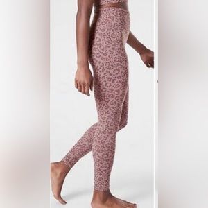 Athleta Elation High Rise Tight in Mauve Pink Cheetah Print